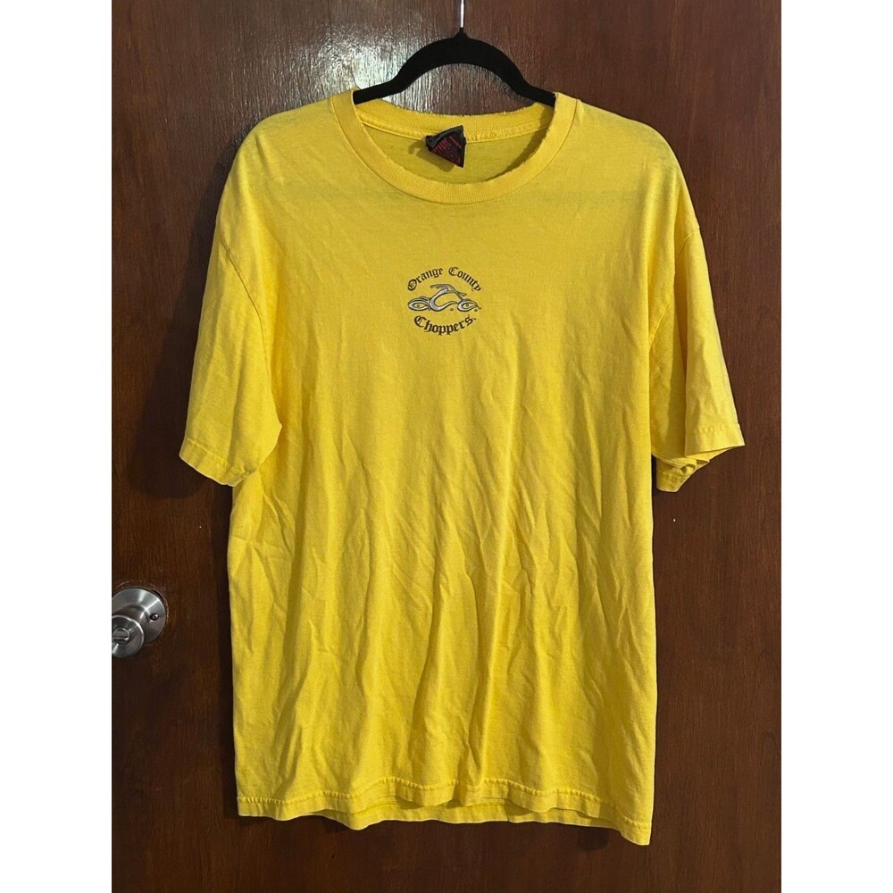 Orange County Choppers Men's sz L 100% Cotton Yellow T-Shirt